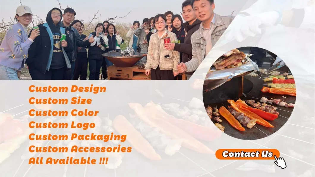 Backyard Home Corten Steel BBQ Grill Large Charcoal Grills Charcoal Barbeque Grill