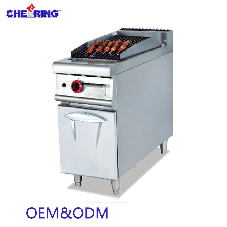 Vertical Hot Sale Gas Lava Rock Grill with Cabinet