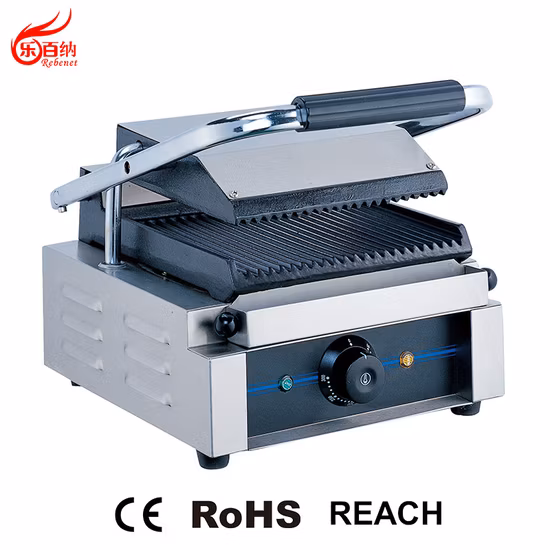 CE Approved Commercial Electric Grooved Panini Sandwich Contact Grill (PG