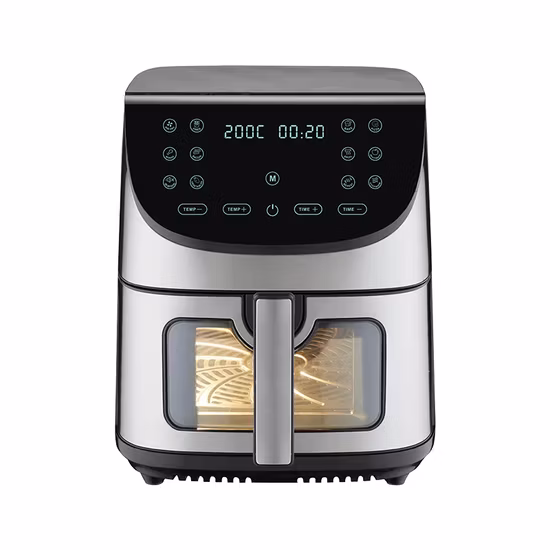Jewin 7.8L Air Fryer Stainless Steel Decorate Digital Touch Screen Visible Window