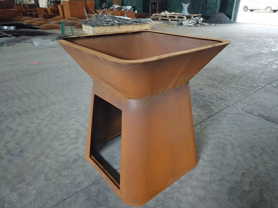 Backyard Home Corten Steel BBQ Grill Large Charcoal Grills Charcoal Barbeque Grill